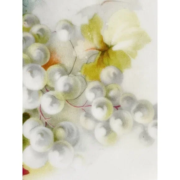 Antique Silesia Porcelain Plate Luster Grapes Pattern Fine Bone China Germany - Picture 5 of 14